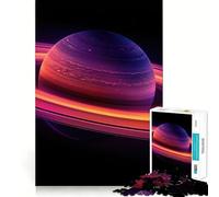 Planet Saturn Colorful 1000 Piece Jigsaw Puzzles for Adults Improve Memory Anxiety Relief Sharp Edge Wall Art Decor (38x52cm)