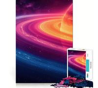 Planet Saturn Colorful 1000 Piece Jigsaw Puzzles for Teenagers Jigsaw Think Game Calm Mind Quality Edge (38x26cm)