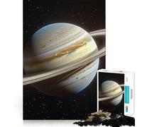 Planet Saturn Colorful Puzzle for Teenagers 1000 Pieces Mind Exercise Toy Gentle Relax Design Assembly Xmas Surprise (38x26cm)