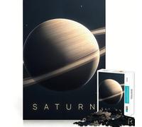 Planet Saturn in Space Adult Jigsaw Puzzles 1000 Pieces Brain Workout Toy Casual Relax Image Assembly Artistic Gift (38x26cm)