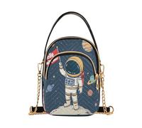 Planet Solar System Universe Astronaut Hello World Crossbody Bag Small Shoulder Handbags Leather Purse for Women