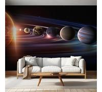 Planet Solar System Wallpaper, Universe Galaxy Space Starry Sky Wall Mural, Wallpaper for Bedroom Living Room, Home Decor, Photo Wall Paper, 200 x 140 cm &MD41