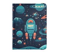 Planet Space Future Leather Passport Holder for Travel Secure Hidden Passport Covers for Men Trip Document