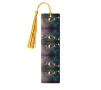 Planet Space Solar System Print Wood Bookmark for Men Women,Wooden Bookmarks with Tassels, Ideal Bookmark Gifts for Book Lovers
