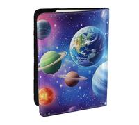 Planet Space Star Printed Passport Holder,Travel Pu Leather Passport Cover Case Organiser for Men Women,6.5 Inch