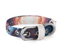 Planet Stars and Galaxy Dog Collar Adjustable Soft and Comfortable Puppy Collars with Metal Buckle Pet Collar for Small Medium Pet