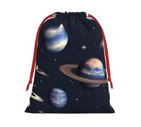 Planet Stars And Milky Way Galaxy Print Multi-Functional Drawstring Reusable Gift Pouch Daily Storage All Occasions Use
