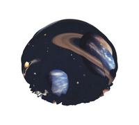 Planet Stars and Milky Way Galaxy Print Shower Cap, Shower Cap for Women Reusable, Waterproof Bath Cap,Quick Drying Bath Hair Cap