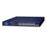 Planet Switch 24 x 10/100/1000 PoE+ + 2 x Gigabit SFP Desktop to rack mountable 300 W