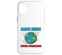 Planet System Warning Environmental Awareness Illustration Case for iPhone 16 Plus