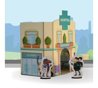 Planet Town Build and Play Cardboard Playset Toy Eco Friendly Kit | Fun Gift for Kids, Girls & Boys Age 5+ | UK Made (Hospital)