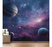 Planet Universe Wallpaper for Living Room, Space Galaxy Wall Mural for Bedroom 450x315 cm, Non-Woven Photo Wallpaper, Home Decor D&O120