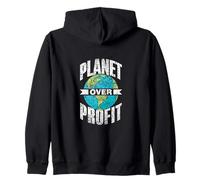 Planet Vor Profit Climate strike Global warming Climate change Zip Hoodie