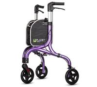 PLANET WALK Premium 3 Wheel Rollator Walker for Seniors - Ultra Lightweight Foldable Walker for Elderly, Aluminum Three Wheel Mobility Aid, Dark Purple