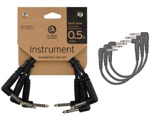Planet Waves 6" Instrument Patch Cables / Leads Right Angle Plugs - Pack of 3