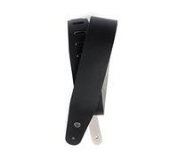 D'Addario Classic Black Leather Guitar Strap - Electric, Acoustic & Bass Guitar Strap - Adjustable 44.5" to 53" - Comfortable for Standing Situations
