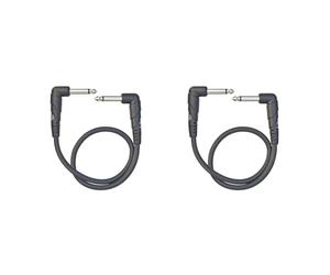 Planet Waves D'Addario Guitar Cable - 1/4 Inch Right Angle Instrument Patch Cable - 1 Foot/0.30 Meters - 2 Pack