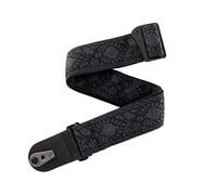 D'Addario Pad Locking Guitar Strap - Guitar Accessories - Electric Guitar Strap, Acoustic Guitar Strap, Acoustic Electric Guitar Strap & Bass Guitar Strap - Monterey Black Tubular