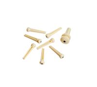 Planet Waves PWPS12 Injected Molded Bridge Pins with End Pin Set of 7 Ivory and Black Dot