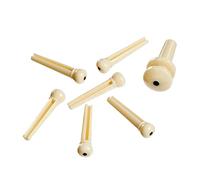 Planet Waves PWPS12 Injected Molded Bridge Pins with End Pin Set of 7 Ivory and Black Dot