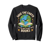 Planet With Books Reader Reading Environmentalist Earth Day Sweatshirt