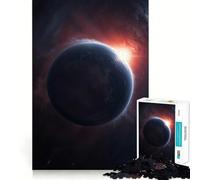 Planet with Sunrise in Space 1000 Piece Jigsaw Puzzles for Adults Mind Skill Toy Casual Relax Design Assembly Art Collection Piece (38x26cm)