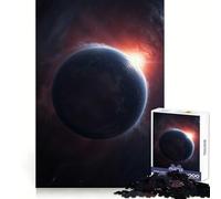 Planet with Sunrise in Space 1000 Piece Jigsaw Puzzles for Adults Mind Skill Toy Casual Relax Design Assembly Art Collection Piece (38x26cm)