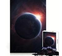 Planet with Sunrise in Space Jigsaw Puzzles 1000 Piece for Adults Strengthen Recall Leisure Fun Quality Edge Elegant Gift (38x52cm)