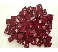 Planet Xpress Maroon Wood Scrabble Tiles Set 100 Tiles ~ Game Replacement, Scrapbooking, Crafts, Messages, Etc