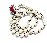 PLANET07 Natural Goddess Kali Mund Mala Necklace Skeleton Necklace Maha Kali Skull Japa Jaap Mala 54 + 1 Beads for jaap temple Mandir, other, other