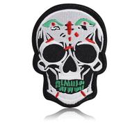 Planeta Calavera Patch, Day of the Dead Skull Inspired Embroidered Iron On and Sew On Patch, 2.91” x 4.06” for Backpack, Hoodie, Jacket or Hat, Artistic Tribute to Mexican Heritage, Eco-Conscious Gift