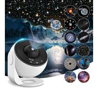 Planetarium Star Projector, Realistic Light Projector with 12 Planet Discs, Starry Night Light Projector Lamp, Moon Night Light for Adults Ceiling Bedroom Living Room, Party