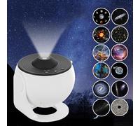 Planetarium Star Sky Projector,Galaxy Projector, Starry Sky Night Light with 12 Planet Movie Discs and Timer,Star Projector for Kids Adults Ceiling Bedroom Living Room, Party