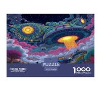 Planetary Adventure Jigsaw Puzzles Great Gift for Adults 1000 Piece Family Challenging Toys Home Decors The UFO Arrival Jigsaw Puzzle for Women Men Adult 70x50cm/1000pcs