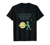 Planetary Boundary Pusher Alien UFO Space Humor Graphic T-Shirt
