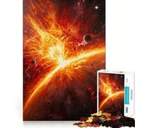 Planetary Collision - Fiery Cosmic Explosion 1000 Piece Jigsaw Puzzles for Teenagers Strong Logic Toy Calm Escape Clear Edge Birthday Gift (38x52cm)