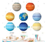 Planetary Decorations 8 Pieces | Solar System Decorations 30cm - Space Theme Lantern for Classroom Science Birthday Baby Shower Ceiling