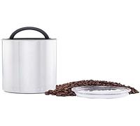Planetary Design Airscape Stainless Steel Coffee Canister | Food Storage Container | Patented Airtight Lid | Push Out Excess Air and Preserve Freshness (Medium, Brushed Steel)