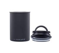 Planetary Design Airscape Stainless Steel Coffee Canister | Food Storage Container | Patented Airtight Lid | Push Out Excess Air and Preserve Freshness (Medium, Matte Black)