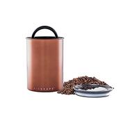 Planetary Design Airscape Stainless Steel Coffee Canister | Food Storage Container | US patented Airtight Lid | Push Out Excess Air and Preserve Freshness (Medium, Brushed Copper)