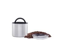 Planetary Design Airscape Stainless Steel Coffee Canister | Food Storage Container | Patented Airtight Lid | Push Out Excess Air and Preserve Freshness (Small, Brushed Steel)