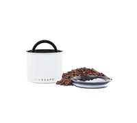 Planetary Design Airscape Stainless Steel Coffee Canister | Food Storage Container | Patented Airtight Lid | Push Out Excess Air and Preserve Freshness (Small, Matte White)