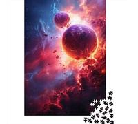 Planetary Explosion 1000-Piece Puzzle for Adults, 70x50cm/1000pcs; Clean White Card Pieces for Sorting; Easy to Revisit Throughout The Week