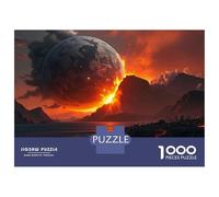 Planetary Impact 1000 Pieces Sturdy Cardboard Puzzle Family Evening Decompression Mindfulness Framing Wall Art 70x50cm/1000pcs