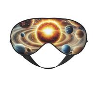 Planetary Orbit of The Solar System Print Sleep Mask with Adjustable Strap, Comfortable Eye Cover for Travel, Yoga, Napping, Sleeping & Relaxation