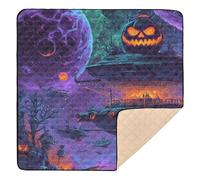 Planetary Pumpkin Space Outpost Soft Foam Baby Gym & Activity Mat for Floor One-Piecing Newborns Kicking Mat for Babies Infants Toddlers, 50'' x 50''