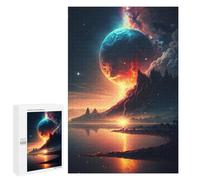 Planetary Reflections in Space -2 Art Jigsaw Puzzle, 1000 PCS, for Adult Puzzle Fans, An Engaging Indoor Activity for Quiet Evenings, at Home