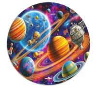 Planetary Universe 1000 Piece Jigsaw Puzzle Round Paper Jigsaw Puzzle for Adults Space Art Galaxy