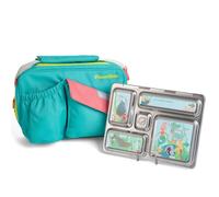 PlanetBox Rover Stainless Steel Bento Box Style Lunch Box Kit for Kids with 5 Compartments, Includes Insulated Lunch Bag, Leak-Proof Food Containers and Matching Mermaid Lagoon Magnets