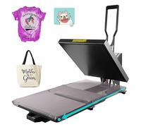 PlanetFlame Heat Press Machine for T-Shirts 38x38cm, Pull-Out Heat Press 15" x 15" with Digital Control 200°C, DIY Heat Transfer Machine 1600W for Iron on Vinyl,Pillows, Mouse Pads, Bags (Black)
